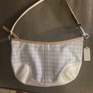 Coach vintage cream/plaid tartan Hampton mini hobo